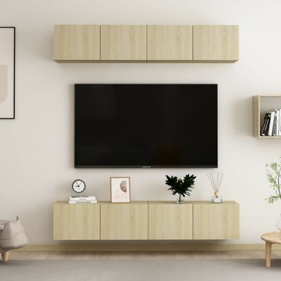 vidaXL TV skrinky 4 ks dub sonoma 80x30x30 cm spracované drevo
