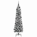 vidaXL Umelý vianočný stromček Biela 180 cm PVC, kov a plast
