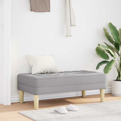 vidaXL lavička s vankúšom Oblá šedá 113 x 57 x 39 cm látka