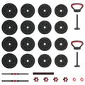 vidaXL 4-v-1 set činkových tyčí a kettlebellov 30 kg Čierna a červená