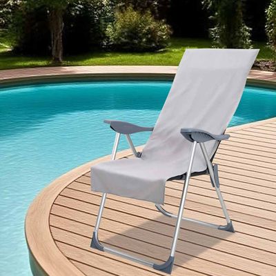 vidaXL Vonkajšie uteráky na stoličky 2 pcs Sivá 130 x 60 cm