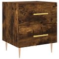 vidaXL Nočné stolíky 2 ks dymový dub 40x35x47,5 cm kompozitné drevo