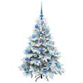 vidaXL Umelý vianočný stromček s 150 LED-i Biela 120 cm PE a PVC