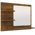 vidaXL Kúpeľňové zrkadlo dymový dub 60x10,5x45 cm spracované drevo