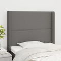 vidaXL Čelo postele so záhybmi tmavosivé 103 x 16 x 118/128 cm látka