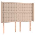 vidaXL Čelo postele so záhybmi kapučínové 147x16x118/128 cm umelá koža