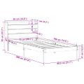 vidaXL Posteľný rám s čelom voskovo hnedý 75x190 cm borovicový masív