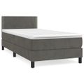vidaXL Posteľný rám boxspring s matracom tmavosivý 80x200 cm zamat