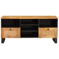 vidaXL TV skrinka Hnedá 100 x 33 x 46 cm Masívne mango drevo