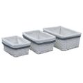 vidaXL 3-dielna súprava stohovateľných košíkov, biela, vŕba