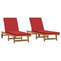 vidaXL Lehátko 2 ks Pevné akáciové drevo Hnedá