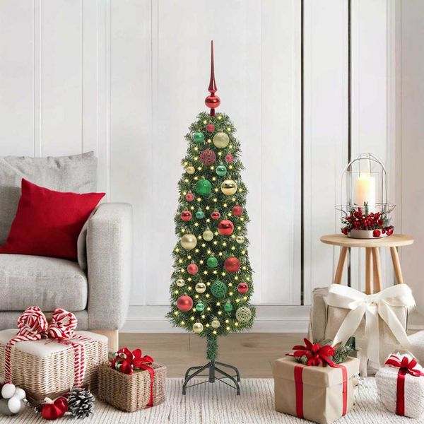 vidaXL Umelý vianočný stromček Zelená 120 cm PVC, oceľ a plast