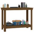 vidaXL Pracovná lavica medová 110x50x80 cm masívna borovica