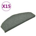 vidaXL Schodové rohože 15 ks 65x24x4 cm tmavozelené polkruhové veľké