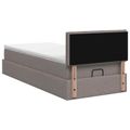 vidaXL Ottoman posteľ s matracom a LED Sivohnedá 80 x 200 cm Látka
