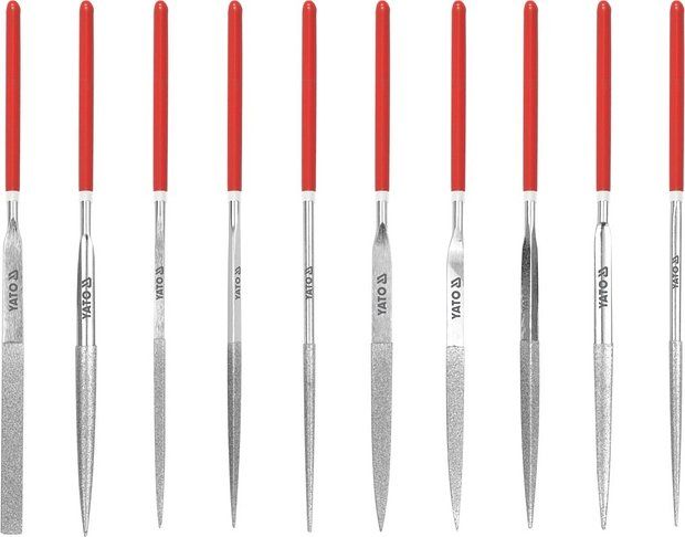 Sada jehlových diamantových pilníkov 3 x 140 mm 10 ks 50 mm