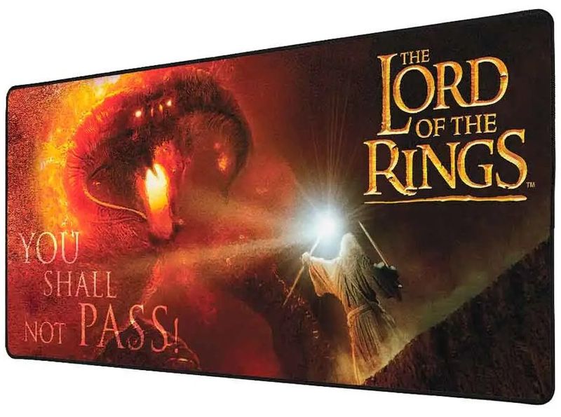 Lord of the Rings herní podložka XXL/ V2/ 90 x 40 cm Podložka pod myš XXL, 90 × 40 cm, Gandalf, Pán prstenu, protiskluzová základna, šité okraje