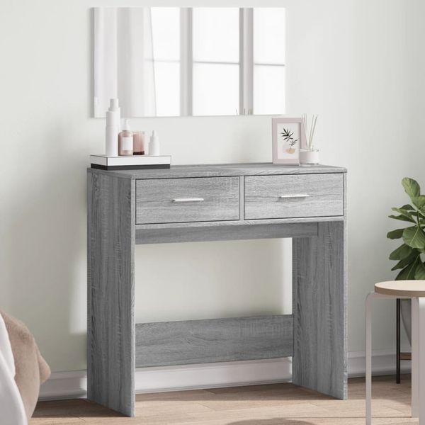 vidaXL Toaletný stolík so zrkadlom sivý sonoma 80x39x80 cm
