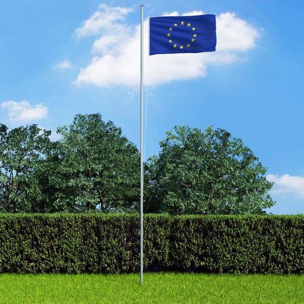 vidaXL Európska vlajka a stĺp 4 m hliníková