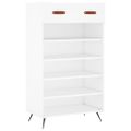 vidaXL Botník biely 60x35x105 cm kompozitné drevo