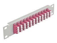 Prepojovací panel - montáž do regálu - LC x 12 - sivá - 1U - 10"