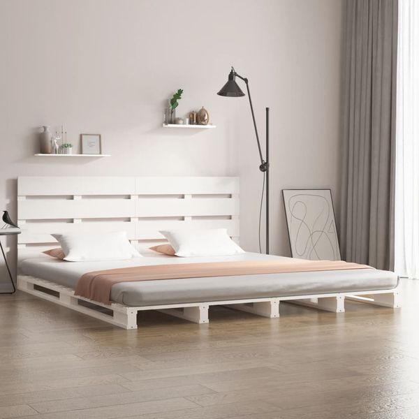vidaXL Posteľ bez matraca biela 180x200 cm masívna borovica