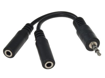 PremiumCord Káblová rozdvojka 3,5 Jack M - 2xF 10cm