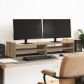 vidaXL Stojan na monitor dub artisian 100x27x20 cm kompozitné drevo