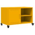 vidaXL TV skrinka horčicovožltá 68x39x43,5 cm oceľ