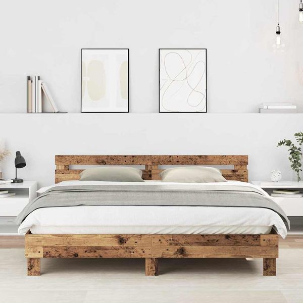 vidaXL Rám postele Staré drevo 203 x 185 x 70 cm Kompozitné drevo