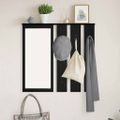 vidaXL Vešiak na stenu Nástenná montáž Čierny dub 84 x 10 x 80 cm