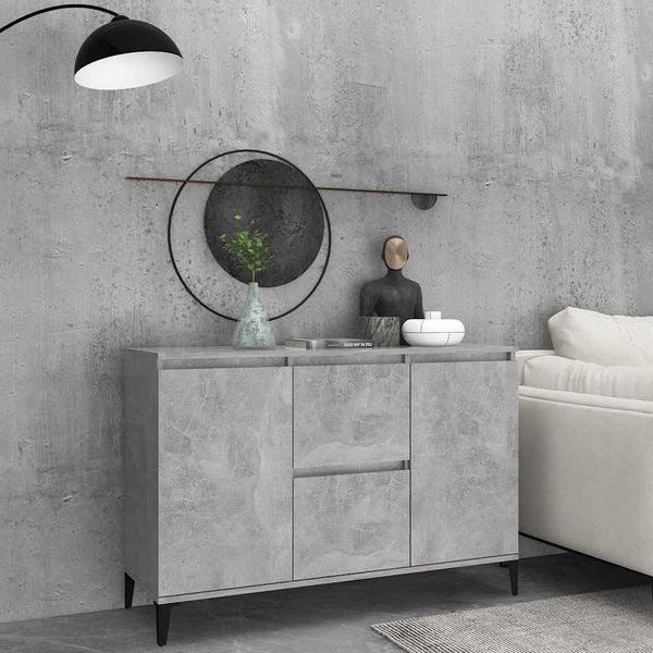 vidaXL Komoda, betónovo sivá 102x35x70 cm, kompozitné drevo