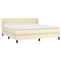 vidaXL Boxspring posteľ s matracom krémová 180x200 cm umelá koža
