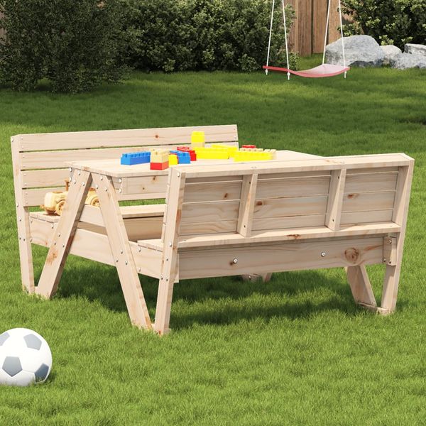 vidaXL Piknikový stôl pre deti 88x122x58 cm borovicový masív