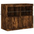 vidaXL Komoda s LED svetlami dymový dub 202x37x67 cm