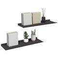 vidaXL Závesná polica 2 ks Čierny 60 x 18 x 2,5 cm Oceľ