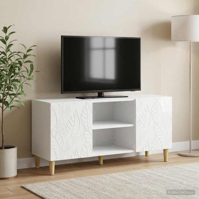 vidaXL TV skrinka 102 x 34,5 x 50 cm Biela s vysokým leskom