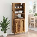 vidaXL Highboard Staré drevo 69,5 x 32,5 x 180 cm Kompozitné drevo
