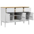 vidaXL Komoda FLORO biela 114x43x74 cm borovicový masív
