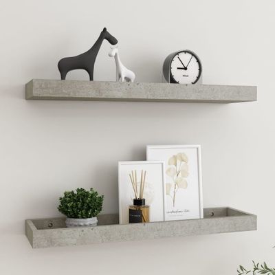 vidaXL Terasové nástenné police 2 ks betónovosivé 60x15x4 cm MDF