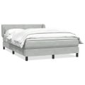 vidaXL Box Spring Posteľ s matracom Svetlosivá 160x220 cm Zamat