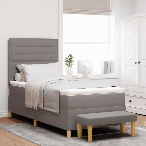 vidaXL Posteľ s pružinovým rámom Sivohnedá 200 x 90 cm látka