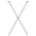 vidaXL Nohy k jedálenskému stolu v tvare X, 2 ks, biele, 57 x (72-73) cm, oceľové