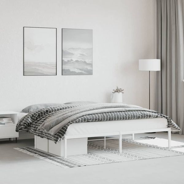 vidaXL Kovový rám postele biela 183x213 cm