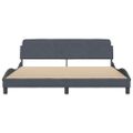 vidaXL Rám postele Dover tmavosivý 183x213 cm zamat