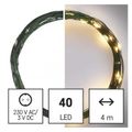 LED vianočný nano reťaz zelený, 4 m, vonkajší aj vnútorný, teplá biela, časovač
