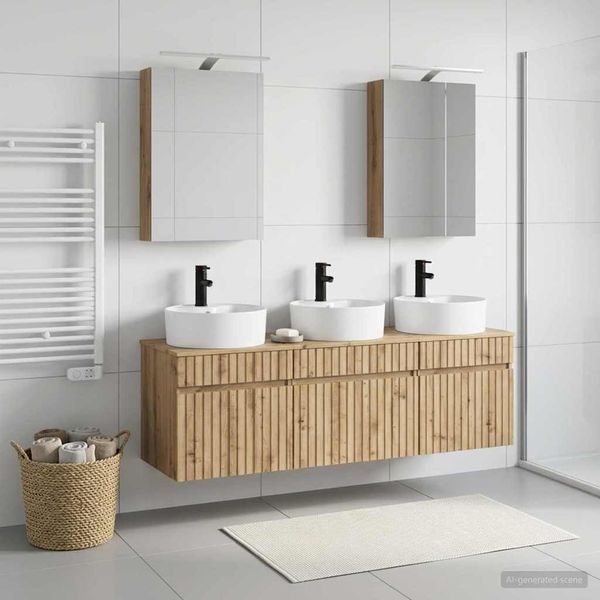 vidaXL Set kabinetov do kúpeľne 5 pcs Dub artisan 50 x 14,5 x 70 cm