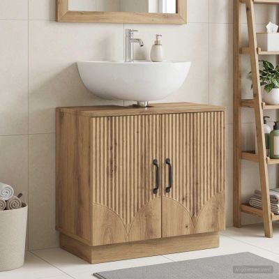vidaXL Kúpeľňová skrinka pod umývadlo HOORN Dub artisan