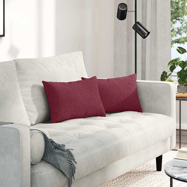 vidaXL Vankúše na pohovku 2 pcs Víno červené 50 x 30 cm látka