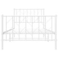 vidaXL Kovový rám postele s predným a zadným čelom biely 90x190 cm